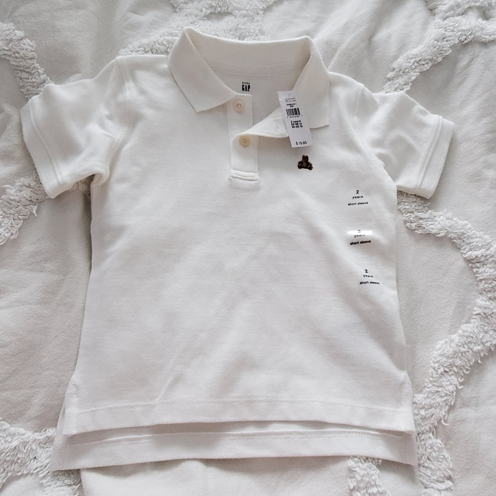 NWT Toddler Boy White Polo Shirt 2T